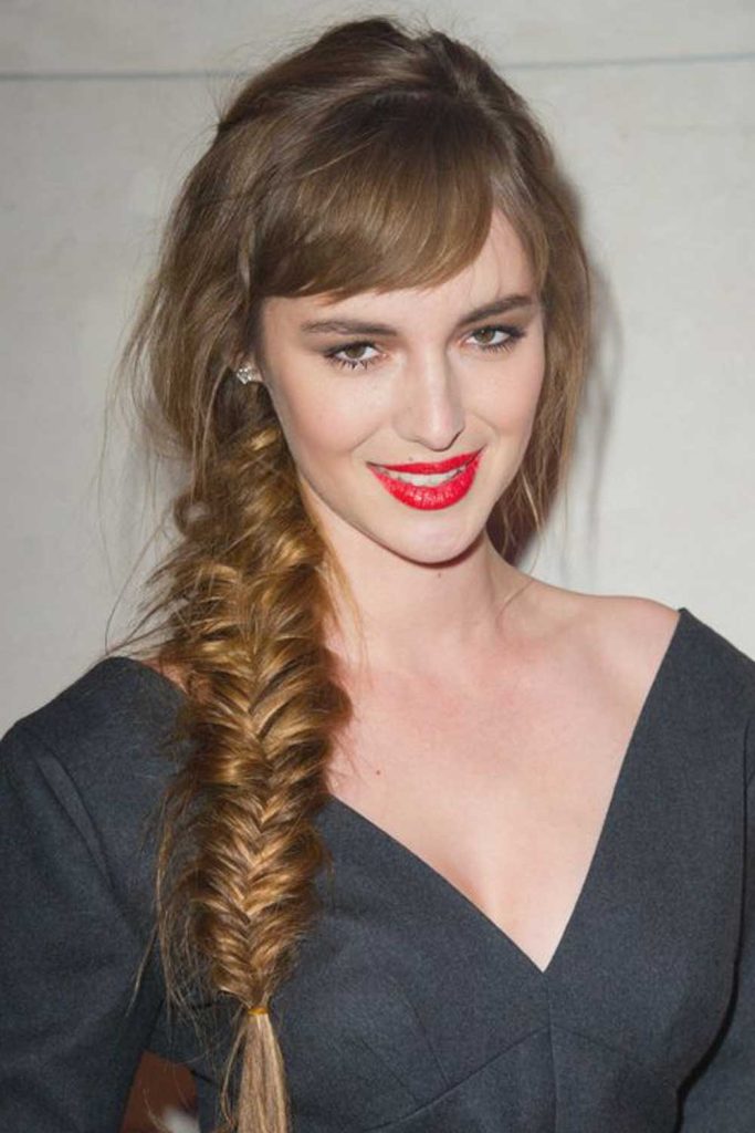 Fishtail Braid with Bangs